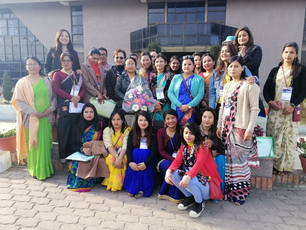 The project team with the delegates after the seminar hosted by the Asian College for Advance Studies, Nepal